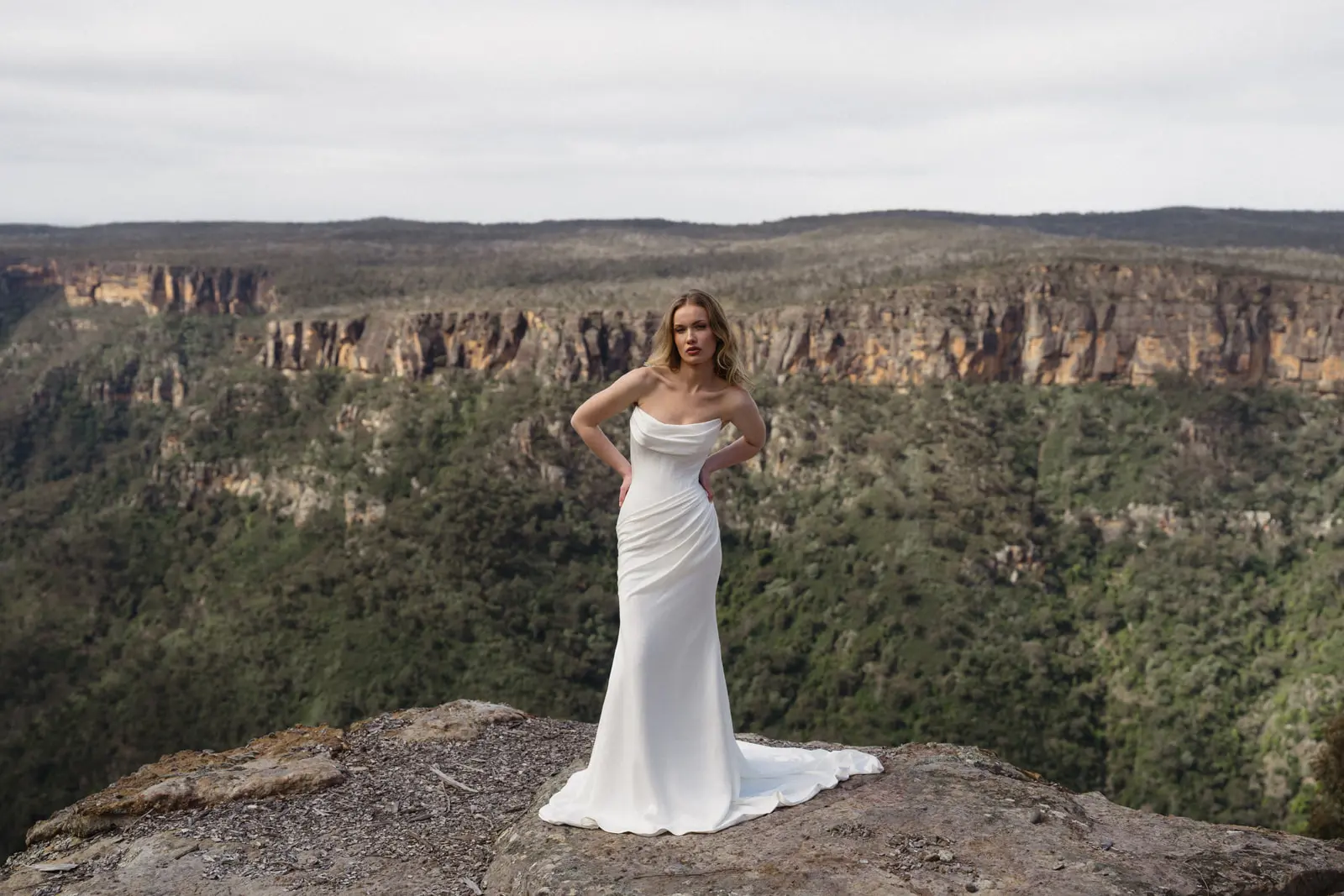 Moira Hughes Bindi fitted drape classic wedding dress strapless 5