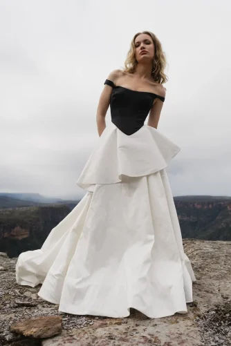 The Cleo Bodice, black couture off shoulder