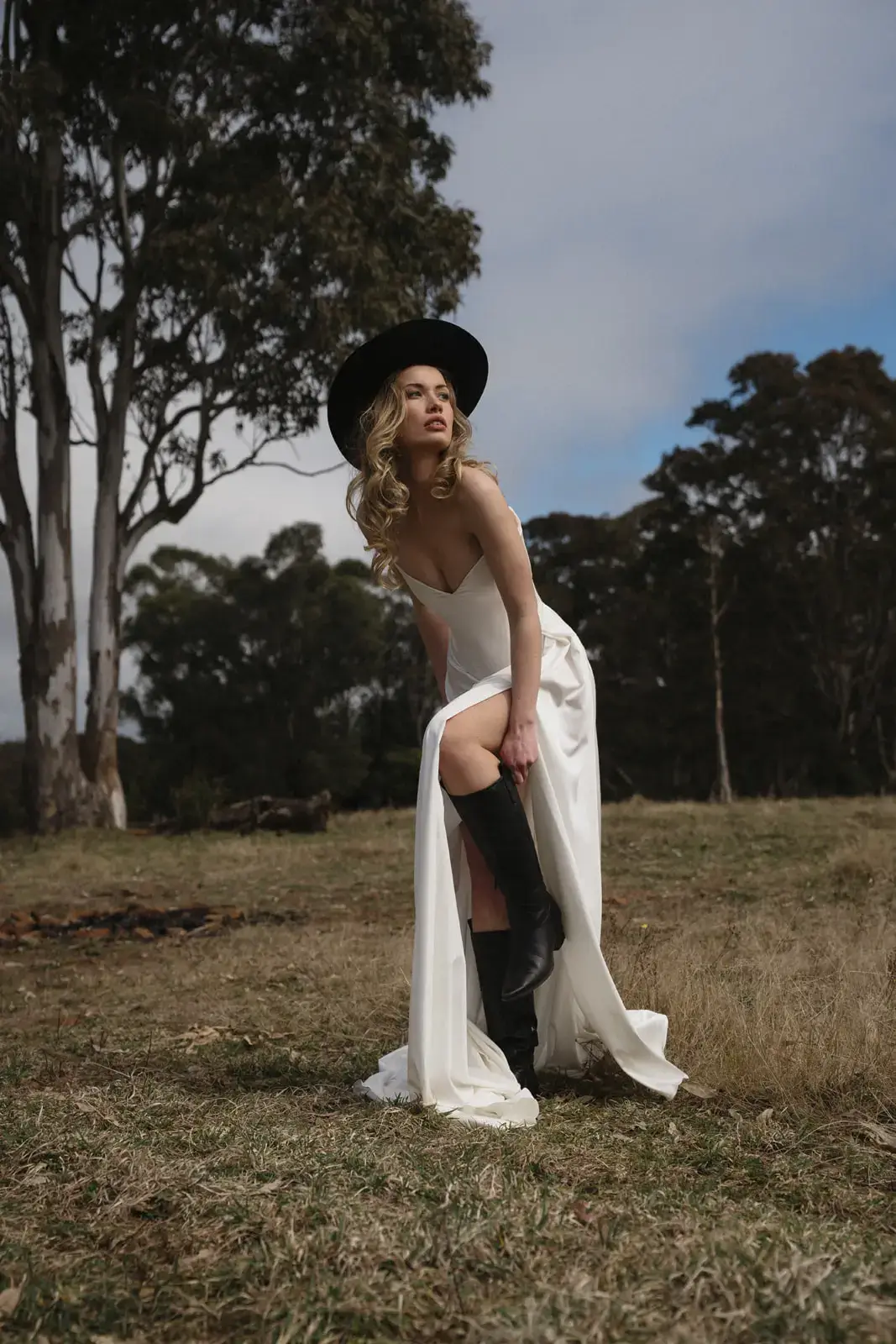 Moira Hughes Fern wedding dress skirt seperates satin split soft a line13